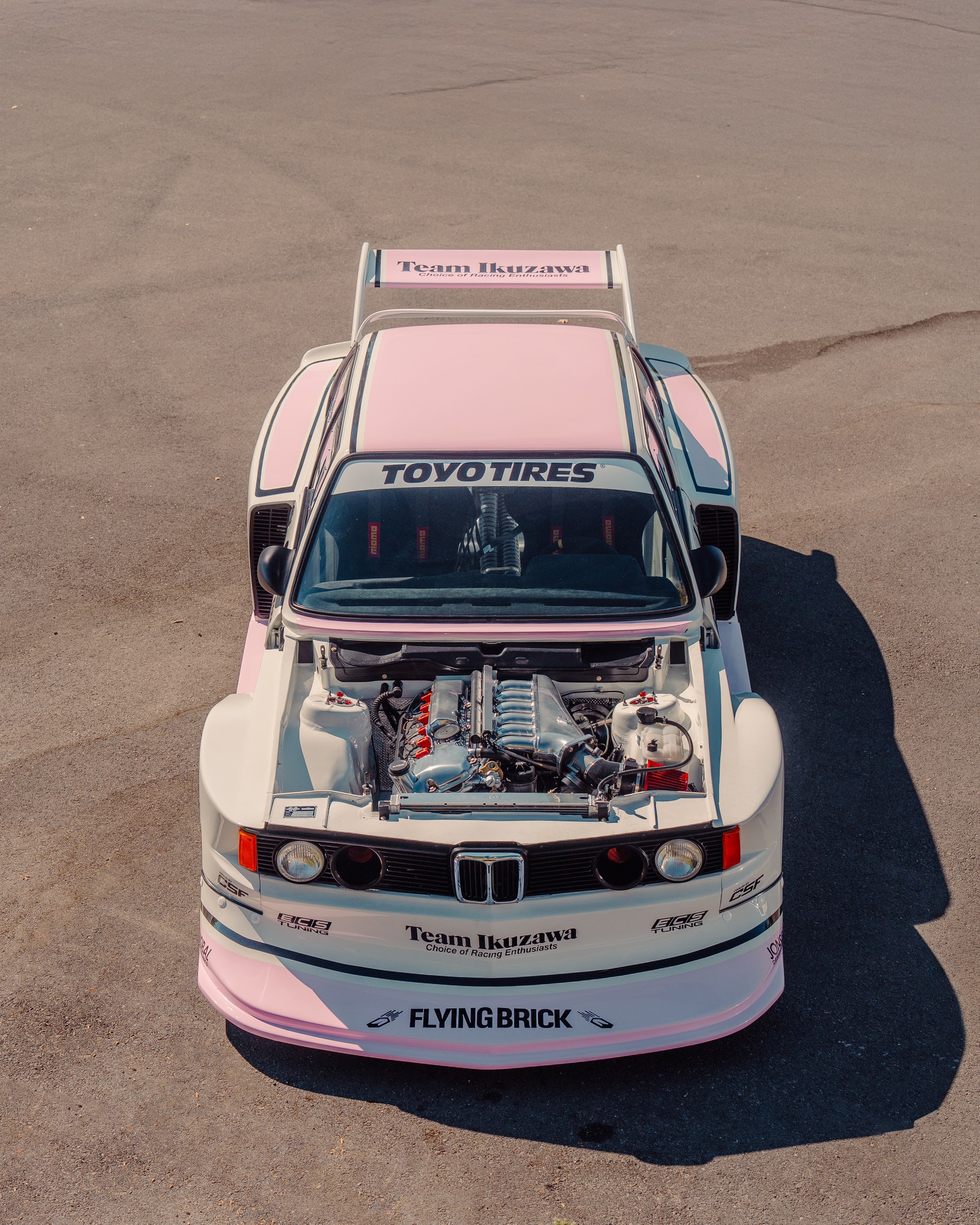 BMW E21 Group 5 replica showcase at SEMA, featuring custom bodywork and period-correct racing aesthetics